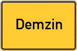 Place name sign Demzin