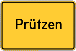 Place name sign Prützen