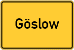 Place name sign Göslow