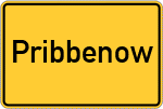 Place name sign Pribbenow