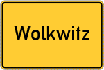 Place name sign Wolkwitz