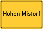 Place name sign Hohen Mistorf