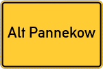 Place name sign Alt Pannekow