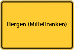 Place name sign Bergen (Mittelfranken)