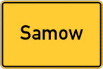 Place name sign Samow