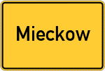 Place name sign Mieckow