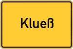 Place name sign Klueß
