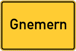 Place name sign Gnemern