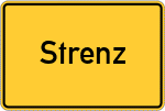 Place name sign Strenz