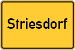 Place name sign Striesdorf