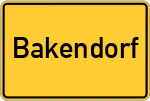 Place name sign Bakendorf
