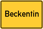 Place name sign Beckentin