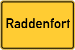 Place name sign Raddenfort