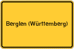 Place name sign Berglen (Württemberg)