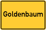 Place name sign Goldenbaum