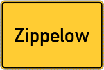 Place name sign Zippelow