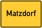 Place name sign Matzdorf