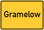 Place name sign Gramelow