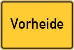 Place name sign Vorheide