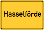 Place name sign Hasselförde
