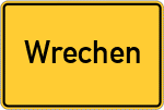 Place name sign Wrechen