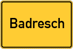 Place name sign Badresch