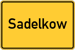 Place name sign Sadelkow