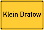 Place name sign Klein Dratow