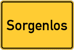 Place name sign Sorgenlos