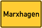 Place name sign Marxhagen