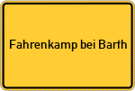 Place name sign Fahrenkamp bei Barth