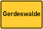 Place name sign Gerdeswalde