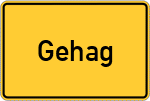 Place name sign Gehag
