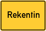 Place name sign Rekentin