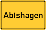 Place name sign Abtshagen