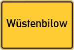 Place name sign Wüstenbilow