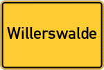 Place name sign Willerswalde