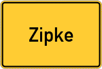 Place name sign Zipke