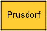 Place name sign Prusdorf