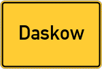 Place name sign Daskow