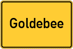 Place name sign Goldebee