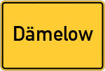 Place name sign Dämelow