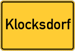 Place name sign Klocksdorf