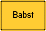 Place name sign Babst
