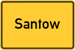 Place name sign Santow