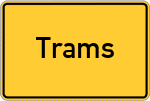 Place name sign Trams