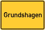 Place name sign Grundshagen