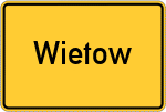 Place name sign Wietow