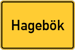 Place name sign Hagebök