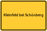 Place name sign Kleinfeld bei Schönberg, Mecklenburg